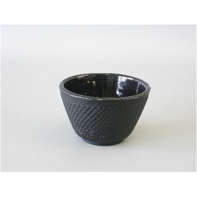 MATTE BLACK GLAZED CAST IRON TEA CUP 12CL