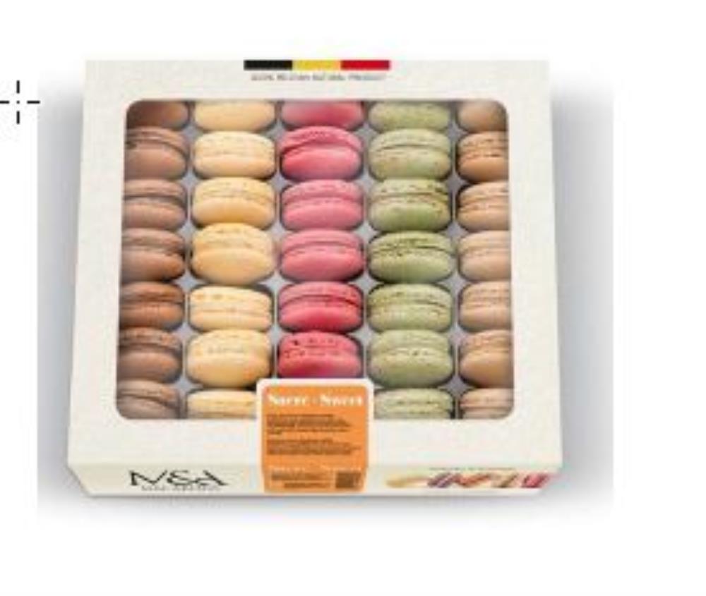 ❄️M&A KLEINE MACARONS ZOETE ASSORTIMENT 5 SOORTEN 36X12GR