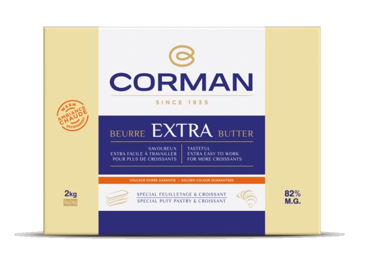 CORMAN BEURRE EXTRA 82% AMBIANCE CHAUDE AVEC CAROTENE FEUILLETAGE & CROISSANT 5 X 2 KG 26850901