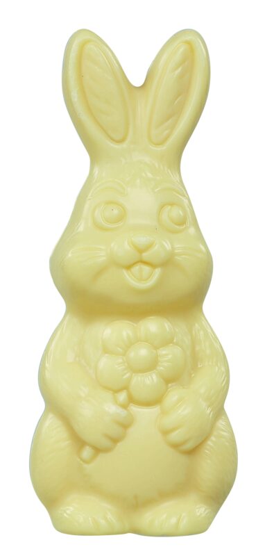 HOLLOW WHITE CHOCOLATE HARE IN TUBO 14CM 32 X 50GR