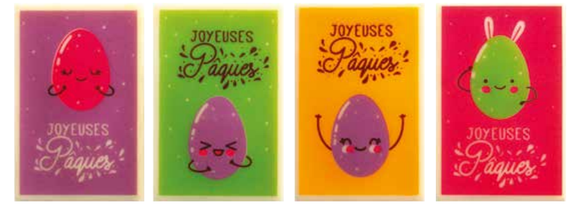 060999 PCB RECHTHOEKEN CB LES POTES 6 ONTWERPEN 5X3.3CM 80STUKS ***S/CD***