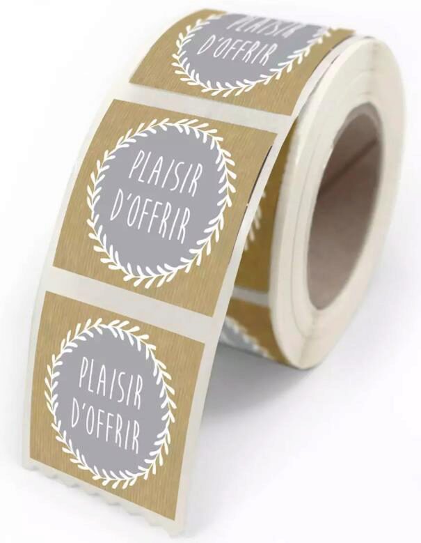 NATURE ADHESIVE LABELS THE PLEASURE OF GIVING ROLL OF 500