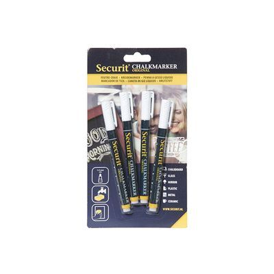 SECURIT SET 4 VLOEIBARE KRIJTMARKER 1-2MM