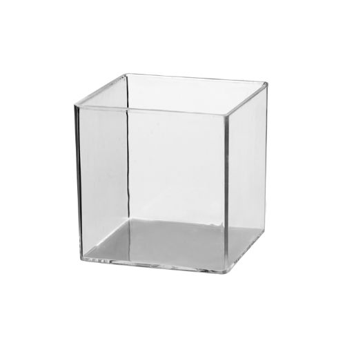 VERRINE EN CUBE EN PLASTIQUE TRANSPARENT 70ML  4,4X4,4X4,3CM *40PCS
