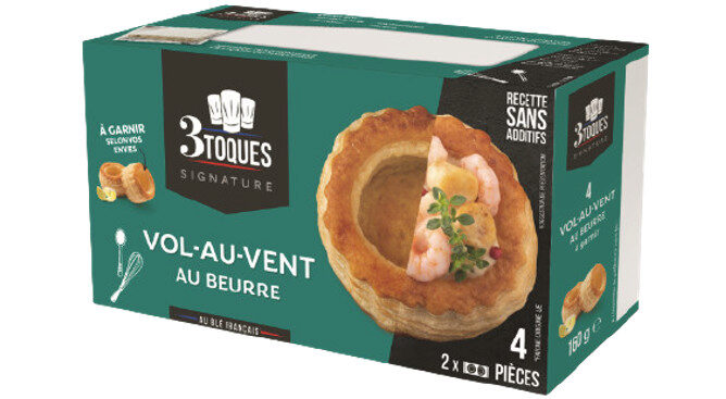 3TOQUES VOL AU VENTS BEURRE ARTISANALES 4 PCES.