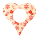 2010818 PLAQUETTE CŒUR OUVERT FLEUR ROSE 65MM 50 PCES  ***S/CD***