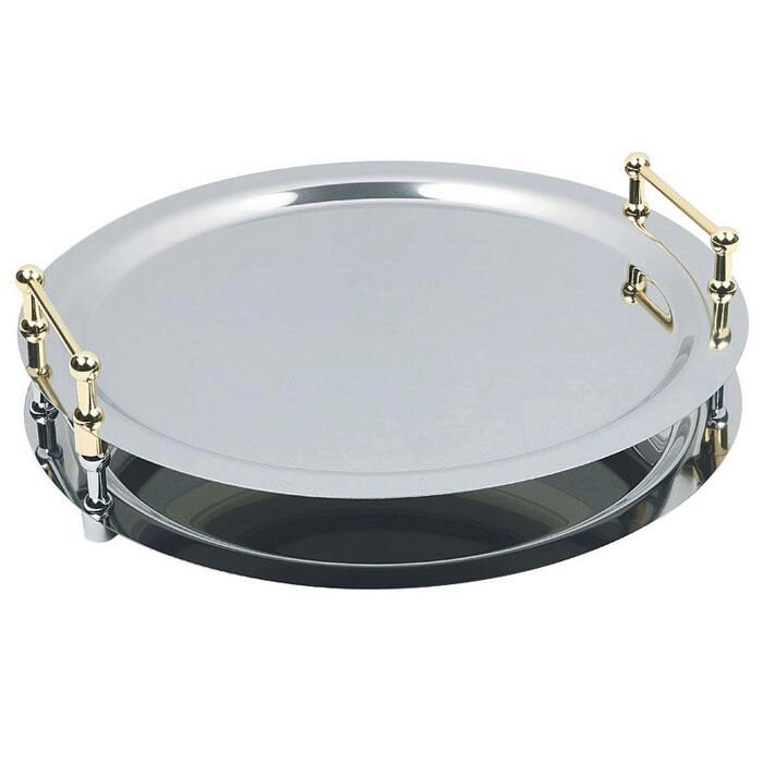 APS PLATEAU ROND 48CM INOX 18/10 UNI EMPILABLE PAR LES POIGNEES