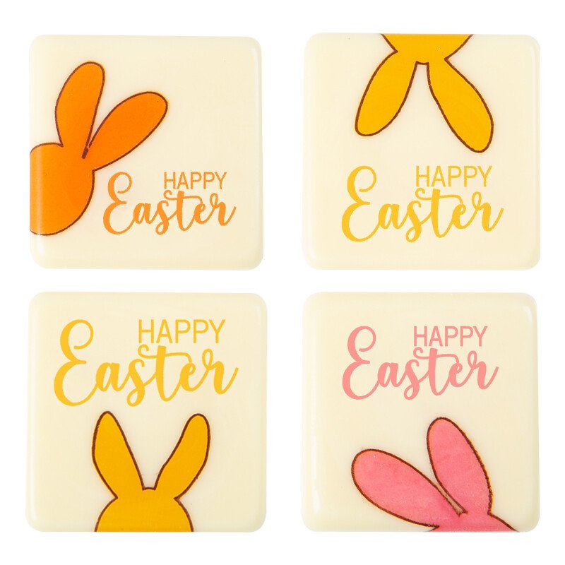 2069196 HAPPY EASTER SQUARE 3.8X3.8 CM 120PCS ***S/CDE***