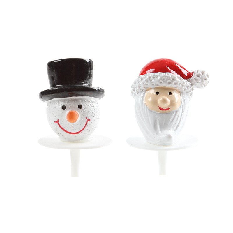 *FF*1015044 ASS. TÊTES BONHOMME ET PÈRE NOËL POLYRESIN 64PCS ***S/CDE***