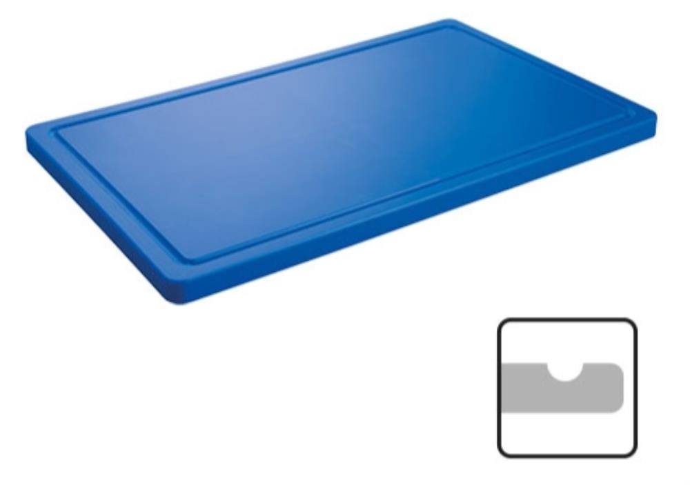 CATERCHEF PLANCHE POLY GN1/1 BLEU 53X32.5X2CM A/RIGOLE