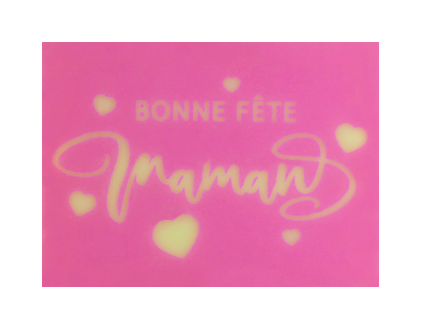 088125 PCB RECHTHOEKEN CB BONNE FÊTE MAMAN 4X2.9CM 120STUKS ***S/CDE***