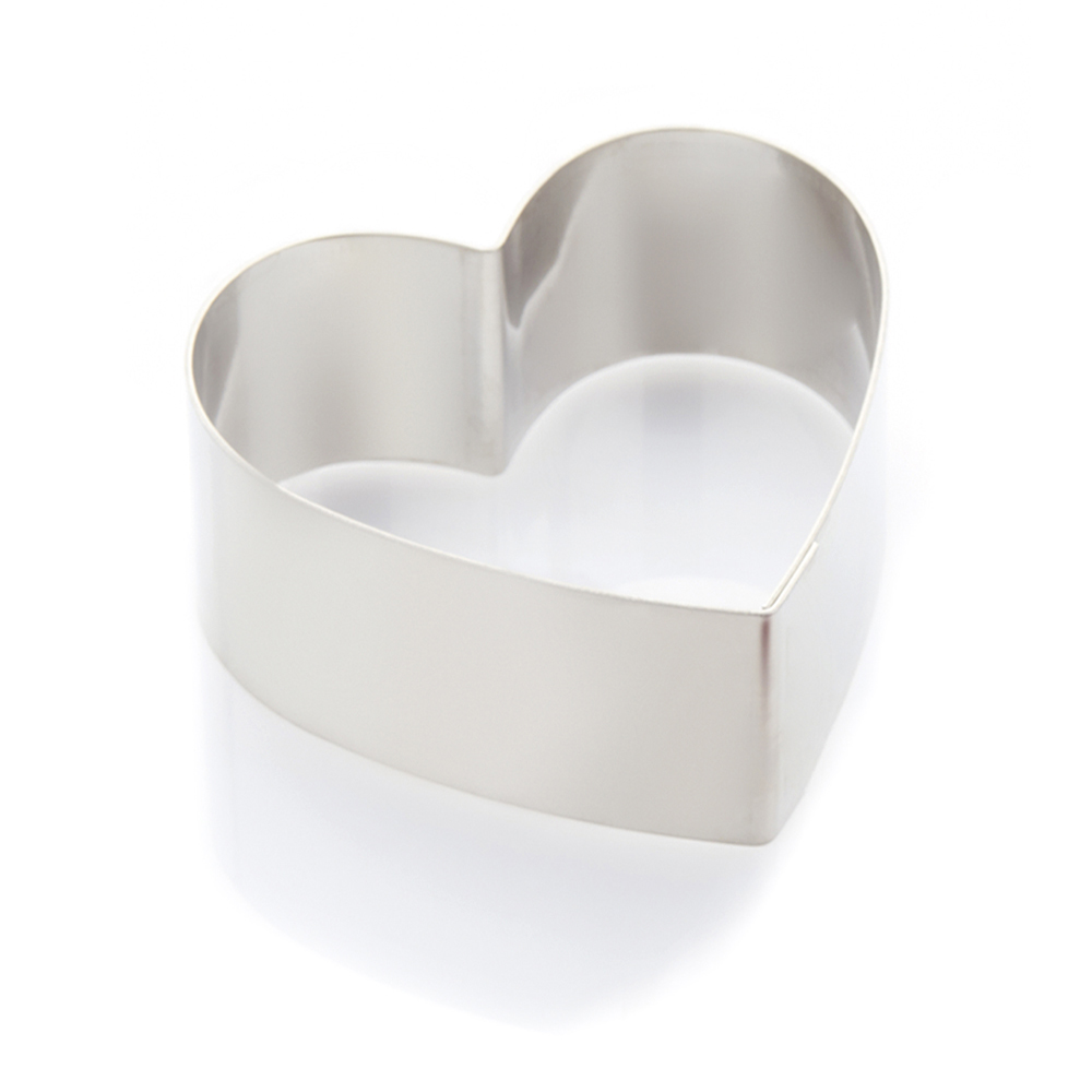 COEUR SANS FOND BOMBÉ EN INOX 18 X 5 CM