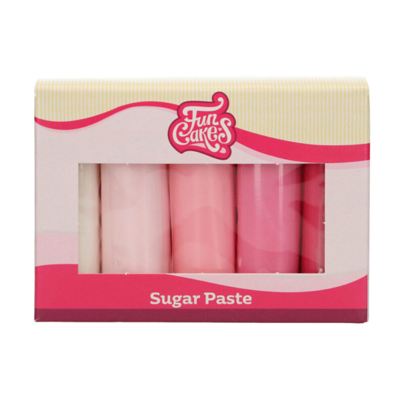 FUNCAKES SUIKERPASTA MULTIPACK PALET ROZE 5X100GR