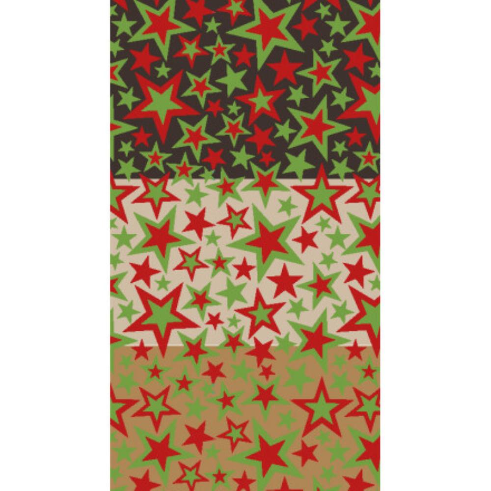 2046011 ROOD EN GROENE STERRENOVERDRUK 30 X 40 CM 30 STUKS ***OP BESTELLING***