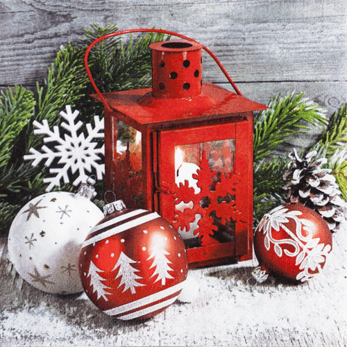 HOME FASHION SERVETTEN 33X33CM KERSTDECORATIE PAK VAN 20 STUKS