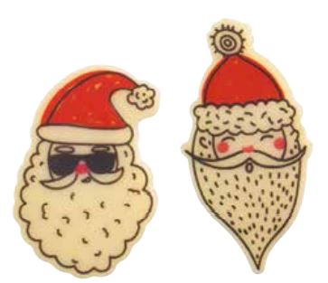 060545 PCB SANTA CLAUS HEADS CB 2 DESIGNS 90PCES***S/CD***