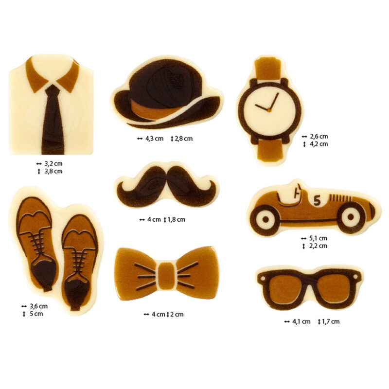  2011069 ASSORTIMENT PAPA 8 ASS WITTE CHOCOLADE PLAAT 120 STUKS ***S/CD***