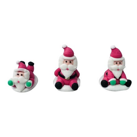 1015825 SANTA CLAUS SITTING/3D SUGAR LAYER 5CM 42 PIECES ***S/CD***