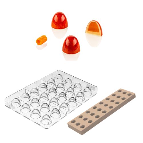 SILIKOMART TRITAN PRALINE MOLD CH030 KIT DOME 01 Ø2.6CM H2.3CM + ICH030 SILICONE MOLD