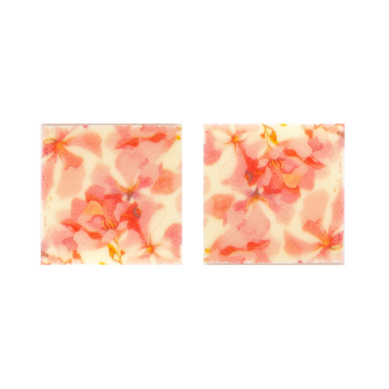 2034061 PLAQUETTE FLEUR ROSE CARRE CHOCOLAT 3X3CM 220 PCES ***S/CDE***