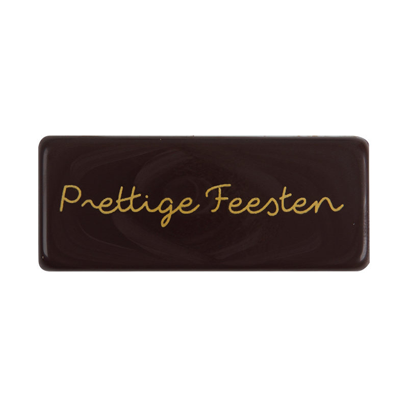 2013472 PLAQUETTE PRETTIGE FEESTEN JAUNE 5,5 X 2,3 CM 100PCES ***S/CD***