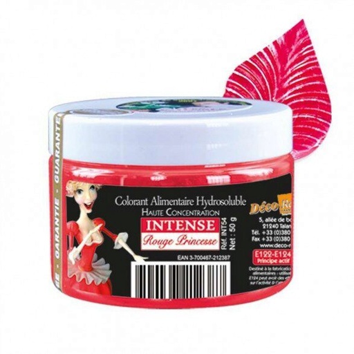 [07053025] COLORANT HYDROSOLUBLE INTENSE ROUGE PRINCESSE E122-E124-E129 - INT54 50GR