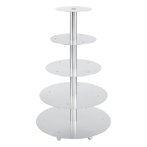 [51903057] PRESENTOIR ROND A GATEAUX 5 ETAGES EN ALUMINIUM