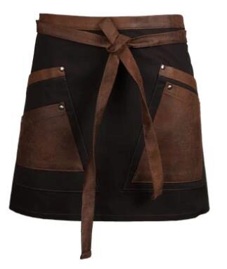 [70410333] PAVELINNI SHORT SERVER APRON IN BLACK FABRIC