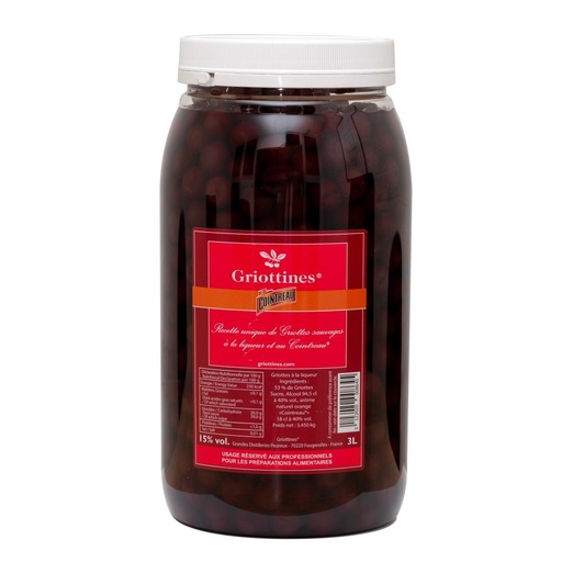 [01010439] GRIOTTINE KERSEN 15% MET COINTREAU ACCIJNS INBEGREPEN 3 L