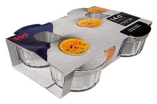 [60251914] 500° GLAZEN RAMEKINS 8,5X4,7CM 14CL STAPELBAAR