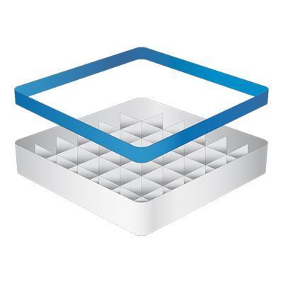 [57660369] CATERRACKS CASIER 36 COMP+1 REHAUSSE 50X50XH14CM VERRES SANS PIED