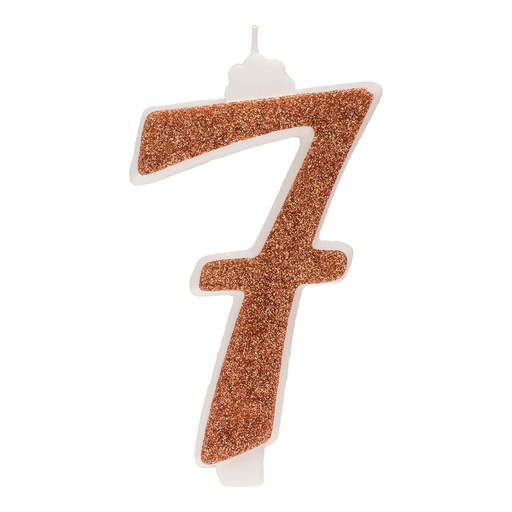 [08041871] NUMBER CANDLE NO. 7 GOLD GLITTER 13CM