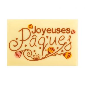 [08057739]  074046 PCB RECTANGLES CB EASTER IN FLOWERS 5X3.3 CM 80PCES ***S/CD***