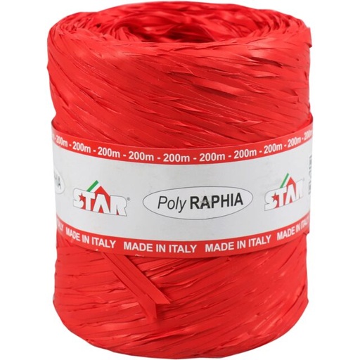 [70407800] POLY RAFIA 15MM X 200M RED R00