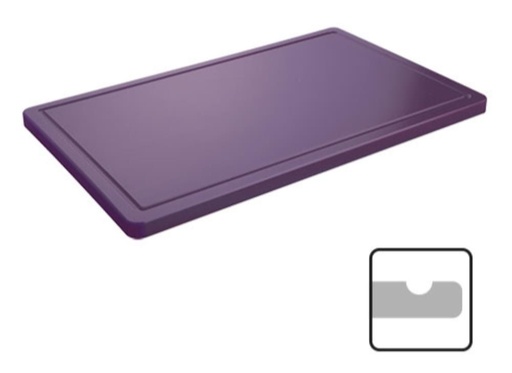 [50706076] CATERCHEF PLANCHE POLY GN1/1 VIOLET 53X32.5X2CM A/RIGOLE (SPECIAL ALLERGENES)