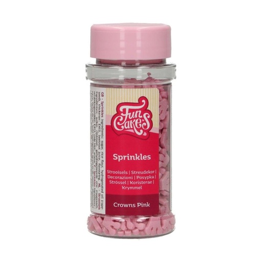 [08053223] FUNCAKES MIX DECORATION EN SUCRE COURONNES ROSE 45GR