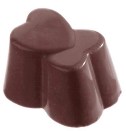[70409417] CW1023 DUBBEL HART CHOCOLADEVORM 3X8 -- 11GR