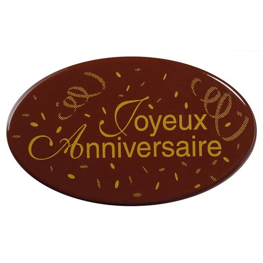 [08057401] 065280 PCB OVALES CN JOYEUX ANNIVERSAIRE 6,2X3,7 CM 36PCES ***S/CD***