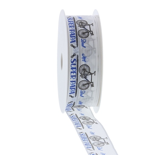 [61250527] RUBAN LAITONNE BIKE SUPER PAPA BLANC 25MMX20M