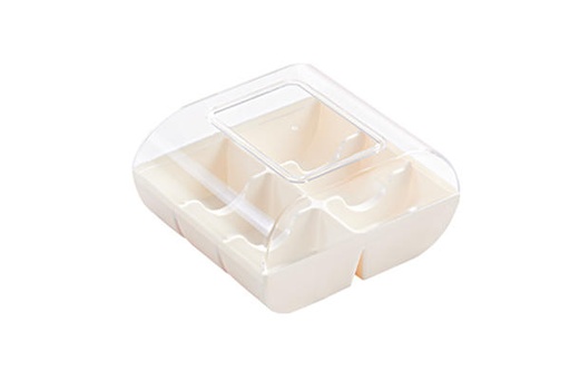 [70407662] WHITE MACADO BOX FOR 6 MACAROONS