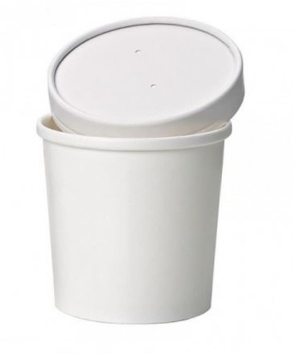 [25101003] WHITE SOUP/ICE CREAM JAR + LID 470ML PACK OF 25 PCES