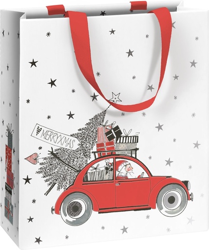 [44659931] KALINA KERST CADEAUTAS MET HANDGREPEN 18*8*21 ROOD OF LICHTGRIJS