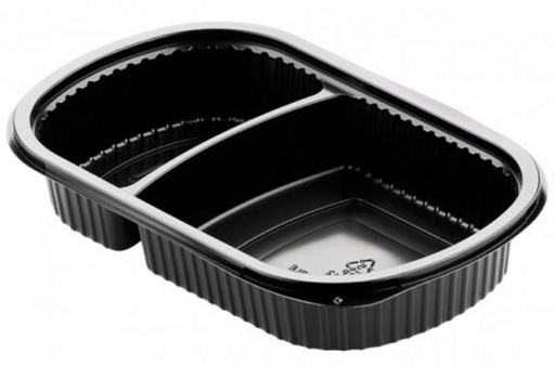 [41602933] DUNI * PLASTIC TRAY 2 COMP 240X150X40MM500/250ML PACK OF 50PCS*SCDE*