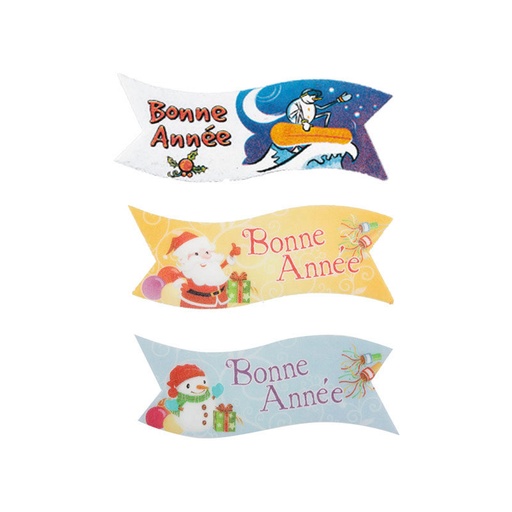 [08030474] 1058935 HAPPY NEW YEAR BANNER 9.1 X 3.2 CM 24PCS ***ON ORDER***