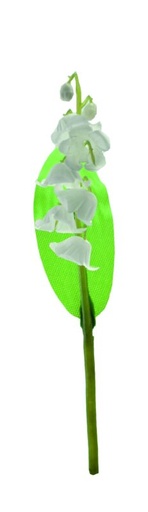 [60700774] PIQUET MUGUET 1 BRANCHE 1 FEUILLE HT 15CM  PLASTIQUE 30 PCES