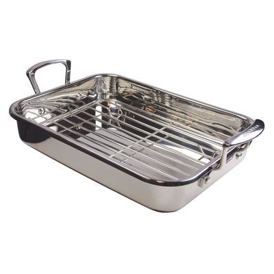 [57662870] SCANPAN STAINLESS STEEL ROASTING TRAY WITH GRILL 42X26CM SCANPAN CLASSIC PARING KNIFE 11.5CM