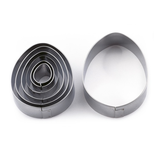 [52006019] STAINLESS STEEL EGG-SHAPED CUTTERS 7 ASSORTED