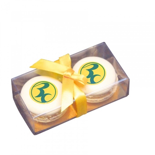 [41700004] PVC BOX FOR 2 FLAT MACAROONS 8.7X4.2XH/2.6CM PACK OF 10 PCES