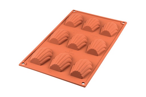 [57663825] SILIKOMART SF032 9 MADELEINEVORM 68 X 45 H 17MM 30ML ML ANTI-AANBAK GN1/3 -50° TOT 250°