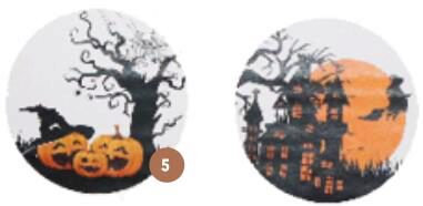 [60700565] AUTOCOLLANT HALLOWEEN SCENE GM 63,5MM  FEUILLE DE 12 PCES